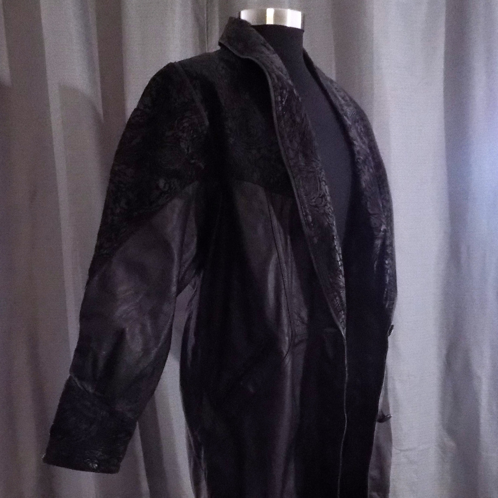 Outbrook Leather Trench Coat.